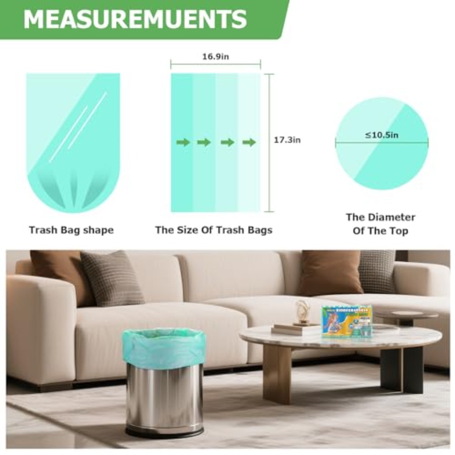 أكياس قمامة خضراء صغيرة سعة 2  - مراجعة Biodegradable Bin Liner وسعره